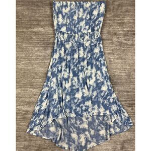 Jolie & Joy Dress Juniors Extra Large Blue White Strapless Boho Tie Dye‎